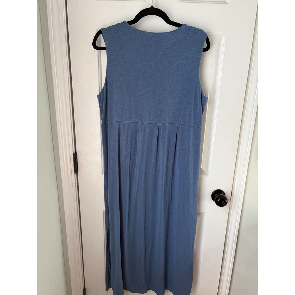 J. Jill Blue Sleeveless Jersey Stretch Maxi Dress Size XL - Picture 3 of 3